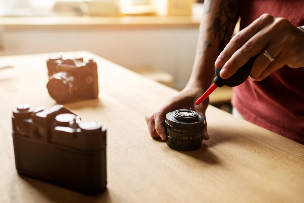 Professional photographer at work